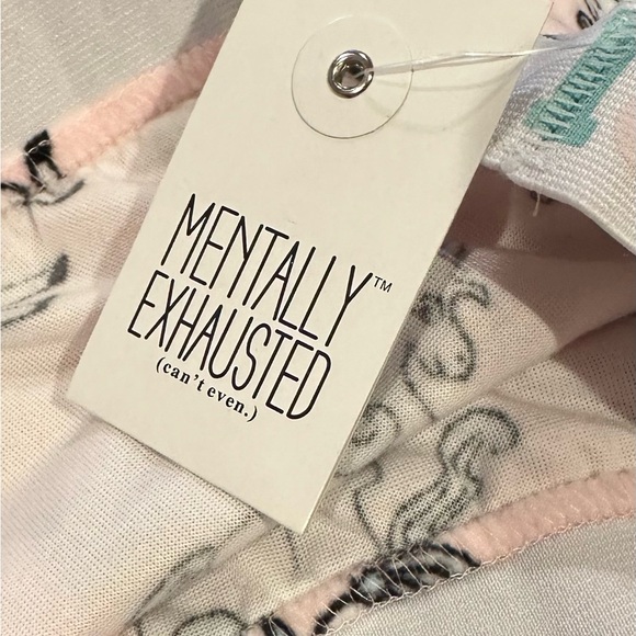 💙SALE 3/$25 MENTALLY EXHAUSTED UNICORN PINK SOFT INTIMATES PAJAMAS SLEEP SHORTS - Picture 4 of 10